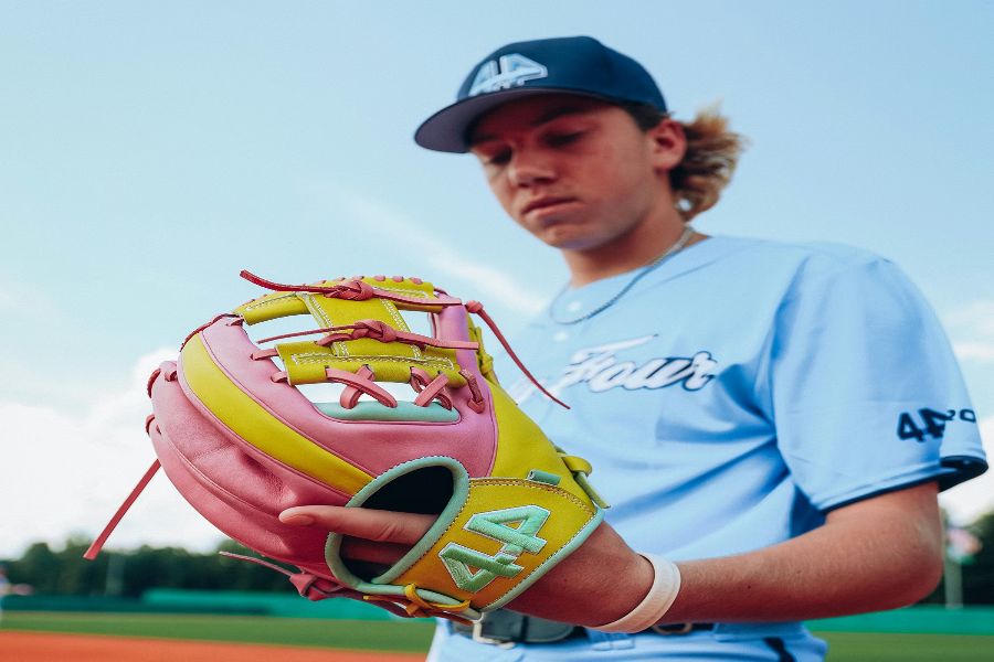 Blue And Pink Baseball Glove